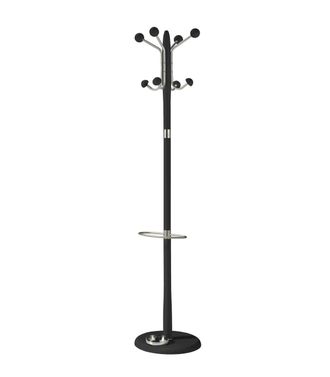 HERDASA Herdasa - Perchero Mod. 421 Con Parag&uuml;ero Herrajes En Cromo Satinado Lacado Negro, 180 Cm(alto)37 Cm(ancho)37 Cm(largo)