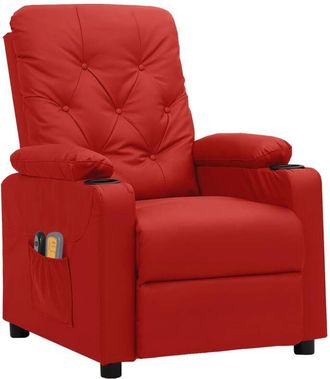 vidaXL Vidaxl - Sill&oacute;n De Masaje El&eacute;ctrico Cuero Sint&eacute;tico Rojo Tinto