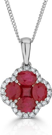The Diamond Store Ruby 1.34ct and Diamond 18K White Gold Alegria Necklace
