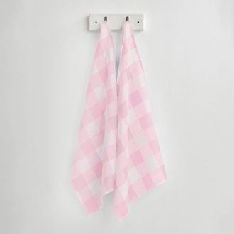 Solino Home Linen Kitchen Towels - Buffalo Check in Marshmellow Pink at Nordstrom, Size Small