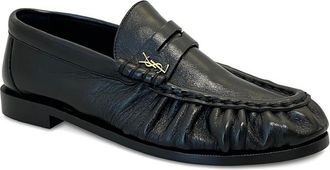 Saint Laurent Logo-plaque Leather Loafers