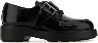 Prada Black Leather Diapason Lace-up Shoes