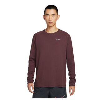 Nike Stride Dri-Fit Running Waffle Crew Neck Top Vivid Fuchsia HV2706-652