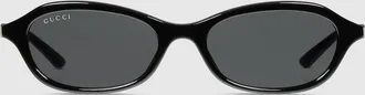 Gucci Oval-frame Sunglasses, Black
