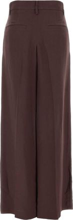 Brunello Cucinelli Viscose Blend Wide-Leg Trousers - Purple