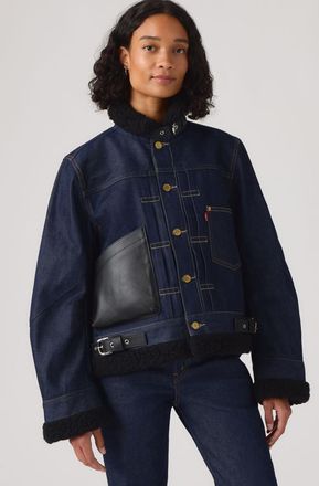 Levi's Giacca in sherpa da donna Levis x sacai - Donna - XS - Lavaggio scuro / Rigid
