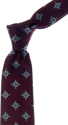 Canali Burgundy Medallion Silk Tie