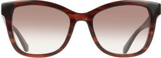Ferragamo 54mm Rectangle Sunglasses in Striped Wine at Nordstrom