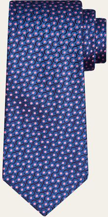 Charvet Mens Swirl Polka Dot Silk Tie
