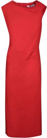 Msgm Rode Jurk voor Vrouwen Elegante Stijl - Dames - Casual kleedjes - Rood - L - Polyester - Kleedjes