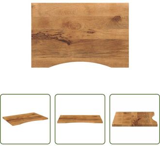vidaXL vidaXL Tavolo in legno - Piano Scrivania con Curva 100x60x2,5cm Massello Grezzo di Mango