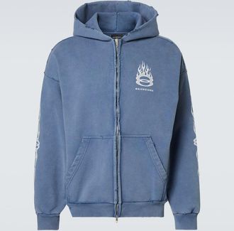 Balenciaga Burning Unity zip-up cotton hoodie
