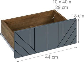 Relaxdays Nachttisch »mit 2 Schubladen 60 x 48 cm, Grau/Nature«