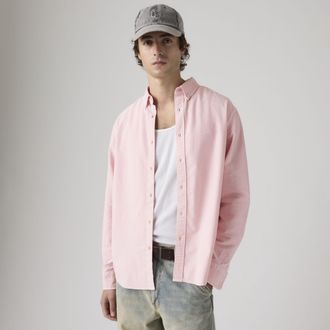 Levi's Authentic Button Down Shirt - Mens - 2XL - Pink / Au Natural Garment Dye