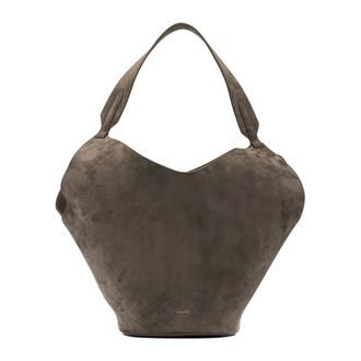 Khaite Lotus Schoudertas - Dames - Tassen - Bruin - Maat: ONE Size Su&egrave;de