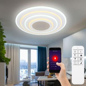 Globo Lighting Plafoniera Smart Home led cct soggiorno plafoniera smart app camera da letto, dimmerabile con telecomando, 1x led smart 40W 3000-6500 Kelvin, DxH