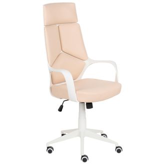 Beliani Silla De Oficina De Piel Sint&eacute;tica Giratoria Con Altura Ajustable Reclinable Espuma Moldeada Por Inyecci&oacute;n Rosa Melocot&oacute;n Delight