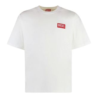 Diesel T-Shirts, male, White, Size: XL T-Boxt Cotton crew-neck T-shirt