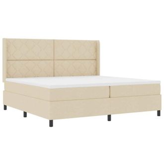 vidaXL Cama Tipo Box Spring Con Colch&oacute;n Crema 200 X 200 Cm Tela Vidaxl