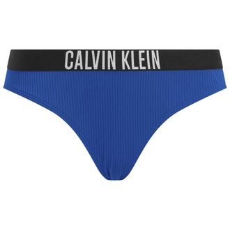Calvin Klein Womens Bikini Bottoms with Logo Waistband, Blue (Patch of Blue), M