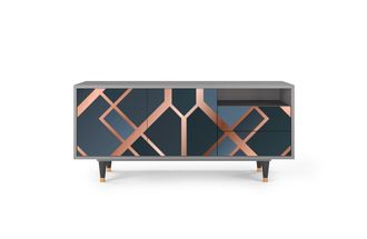 StoryZ Mueble de TV azul-verde 2 cajones y 2 puertas L 125 cm