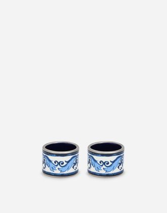Dolce & Gabbana Set 2 Medium Ceramic Napkin Rings - Napkin Rings Multicolor Onesize