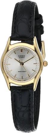 Casio Womens Black Leather Band Analog Watch White Dial- LTP-1094Q-7ARDF
