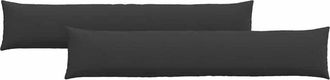 vidaXL Cojines De Sof&aacute; 2 Pcs Negro 200 X 40 Cm Tela Vidaxl