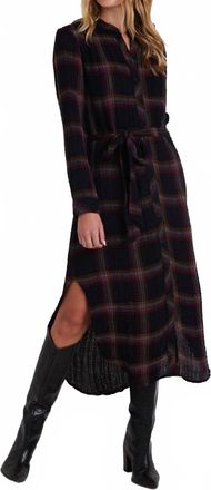 Bella Dahl Flowy Hem Maxi Dress In Ausup Autumn Sunset Plaid