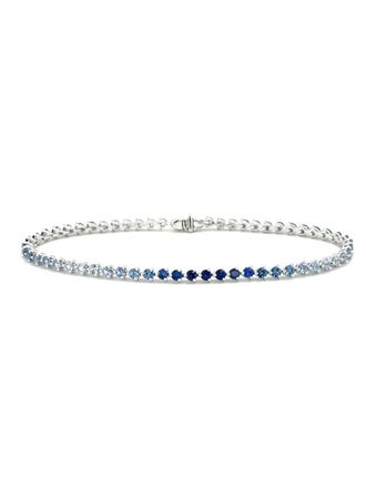 Lisa Nik 18K white gold Ombre sapphire bracelet - women - Blue Sapphire/18kt White Gold - One Size