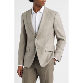 BOSS Hutson Brushed Wool & Cashmere Sport Coat in Open Grey at Nordstrom, Size 36 Regular