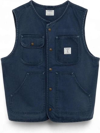 Roy Rogers Gilet in Canvas - Heren - Bodywarmers - Blauw - XL - Katoen - Jassen