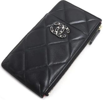 Chanel Pre-owned Accessories, female, Black, Size: ONE SIZE Pre-owned Leather Clutch