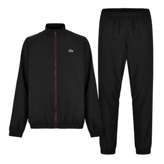Lacoste Trainingspak met trechterhals en logo voor heren (Zwart/Espresso)