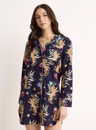 Chelsea Peers Womens Heart of the jungle poplin nightshirt