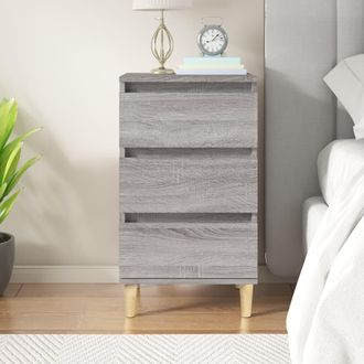 vidaXL Vidaxl - Mesita De Noche Madera Contrachapada Gris Sonoma 40x35x70 Cm