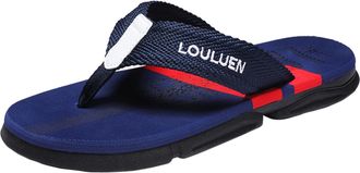 Generic Mens Flip Flops Casual Outdoor Beach Sandals with Arch Support Lightweight Comfortable Slippers for Daily Walking and Fashion (Dark Blue, 6.5)