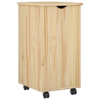 vidaXL Gabinete Rodante Marr&oacute;n 34 X 39 X 65,5 Cm Madera De Pino Macizo Vidaxl