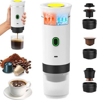 OEM Cafetera Port&aacute;til, M&aacute;quina De Espresso 3 En 1 Para C&aacute;psulas Y Caf&eacute; Molido, Cafetera El&eacute;ctrica, Calentamiento R&aacute;pido Para Oficina, Viajes, Blanca
