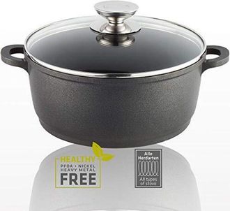 Berndes Vario Click 031143 Pentola in alluminio per induzione, antiaderente, con coperchio in vetro, 20 cm, 2,3 l