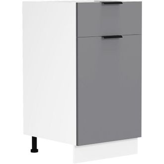 ebuy24 Gabinete De Cocina Vcm Dimensiones Aprox. Al. 82 X An. 40 X T. 46 Cm Gabinete Inferior Con Puerta Giratoria Y Caj&oacute;n Muebles De Cocina - Fasola (blanco