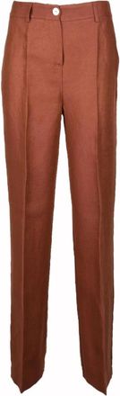 Nenette TLJ broek - Dames - Straight fit broeken - Bruin - XL - Linnen - Broeken