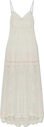 LoveShackFancy Valmy Geborduurd Tule Maxijurk - Dames - Maxi kleedjes - Wit - XS - Tule - Kleedjes