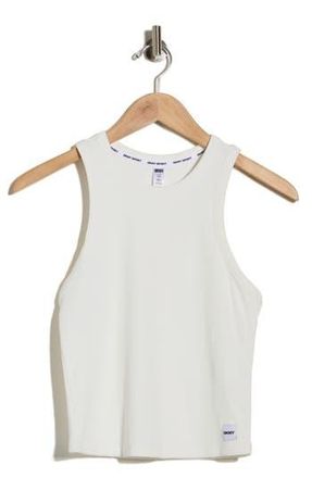 DKNY Hudson Rib Knit High Neck Tank in Ivory at Nordstrom Rack, Size X-Large