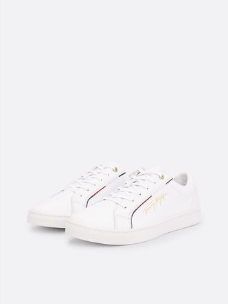 Tommy Hilfiger Womens Tommy Signature Sneaker - White - US 6.5 / EU 37