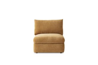 Castlery Ollie Storage Armless Sofa, Mustard Brown, Removable Covers, Gaslift Storage for Living Room