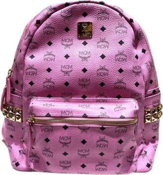 MCM Pre-owned Leren Rugzak - Dames - Pre-owned - Roze - Maat: ONE Size Leer