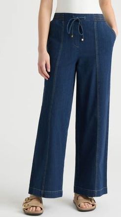 NVLT Wide Leg Drawstring Jeans in Dark Denim at Nordstrom Rack, Size X-Small