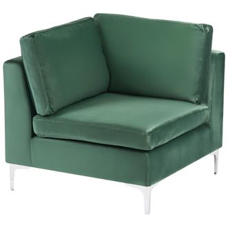 Beliani Beliani - M&oacute;dulo Esquinero De Terciopelo Verde Rinconera Patas Metal Glamour Evja