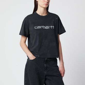 Carhartt Work in Progress T-shirt Painter effetto destroy in cotone bio nera